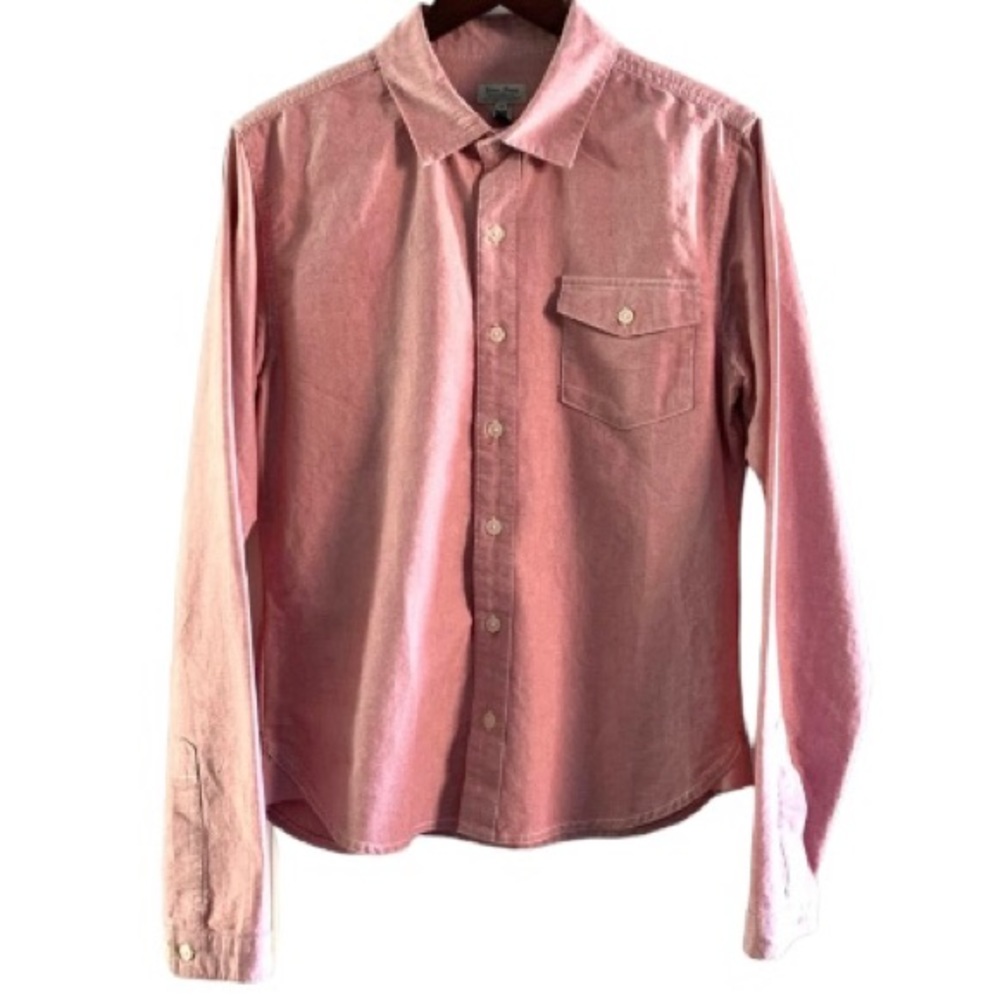ROGUES GALLERY – NEVER SLEEP Men’s 100% Cotton Oxford Shirt, Coral, Size M
